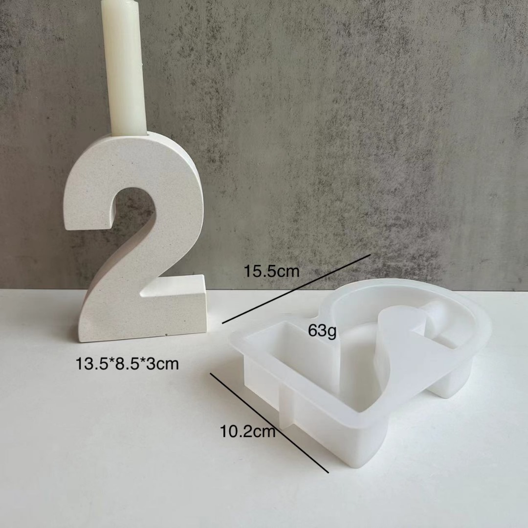 Silikonform 3D Zahlen Zwei